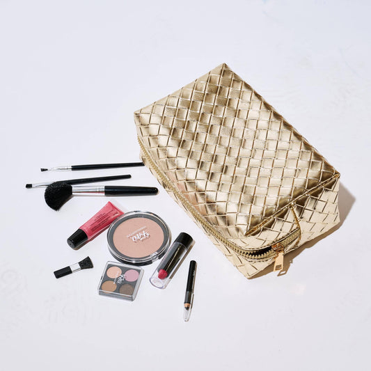 Urban Expressions - Weave & Wander Cosmetic Pouch: Gold
