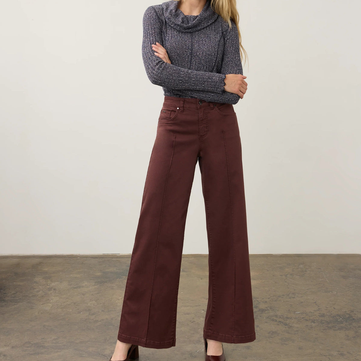 FDJ Olivia Wide Leg Denim in Fig and Maple