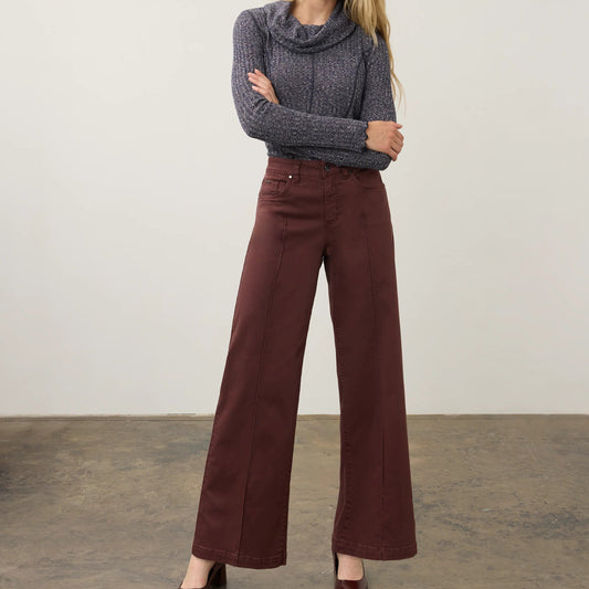 FDJ Olivia Wide Leg Denim in Fig and Maple