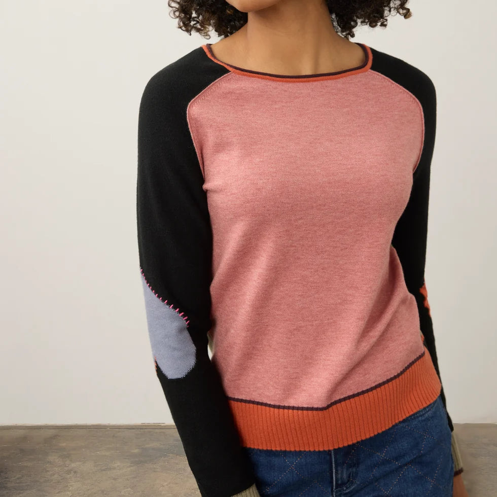 FDJ Long Sleeve Boatneck Sweater Pink Mauve