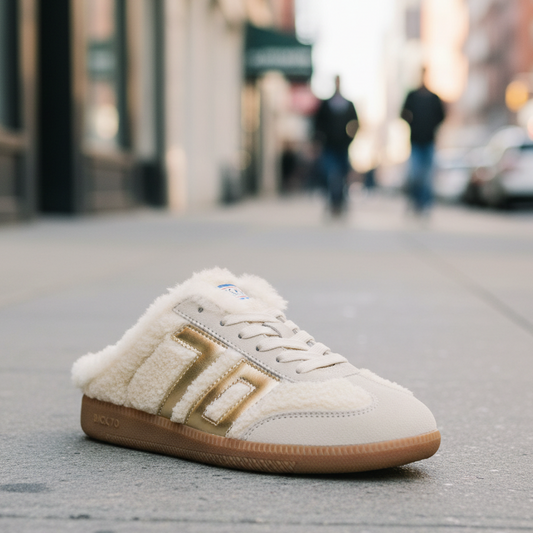 BACK 70 Easter FL slide sneaker in Butter Gold