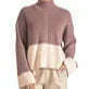 ELAN - Jolene Colorblock Sweater - Plum/Cream Combo, Sweaters, ELAN, Plum Bottom