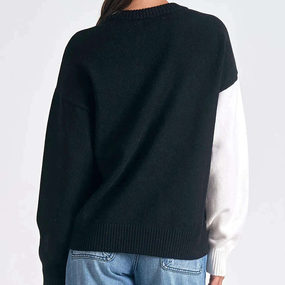 ELAN - Love Pullover - Black & White, Sweaters, ELAN, Plum Bottom