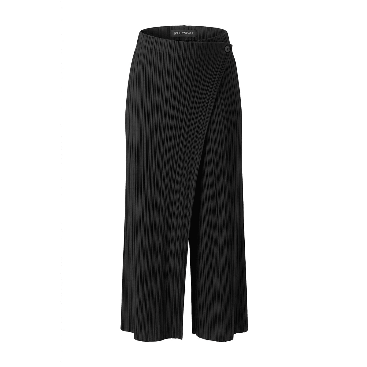 [Ellyndale - Pleated Pants with Pockets+front placket  (Black): Black / O/S], [Pants], [Ellyndale], [Plum Bottom].