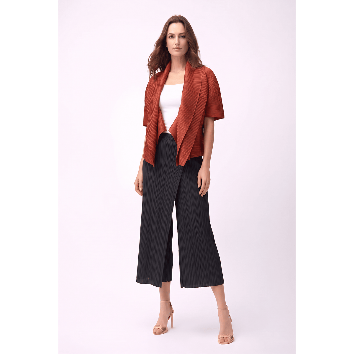 [Ellyndale - Pleated Pants with Pockets+front placket  (Black): Black / O/S], [Pants], [Ellyndale], [Plum Bottom].