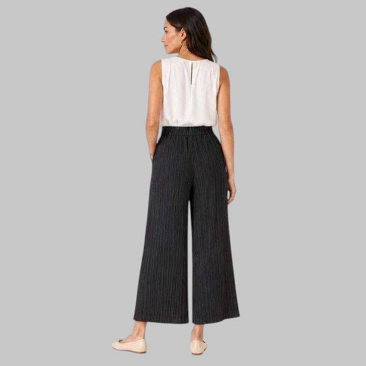 [Ellyndale - Pleated Pants with Pockets+front placket  (Black): Black / O/S], [Pants], [Ellyndale], [Plum Bottom].