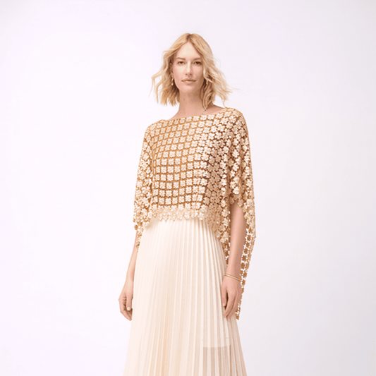 [Ellyndale - Lace Poncho   (Champagne): Champagne / L/XL], [CLOTHING], [Ellyndale], [Plum Bottom].