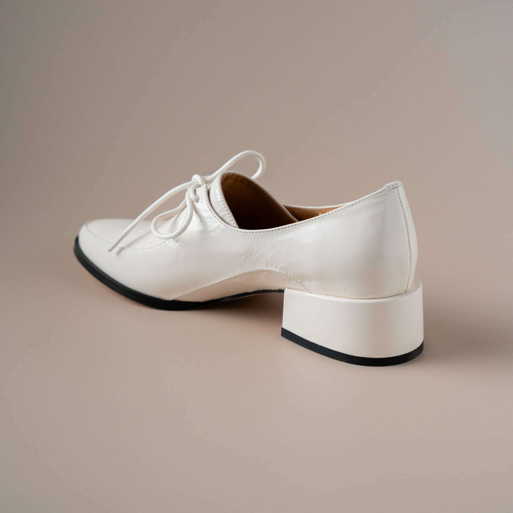 EOS - Casi - Oxford Low Heel - Black & Ivory Patent, Loafers, EOS MELBOURNE, Plum Bottom