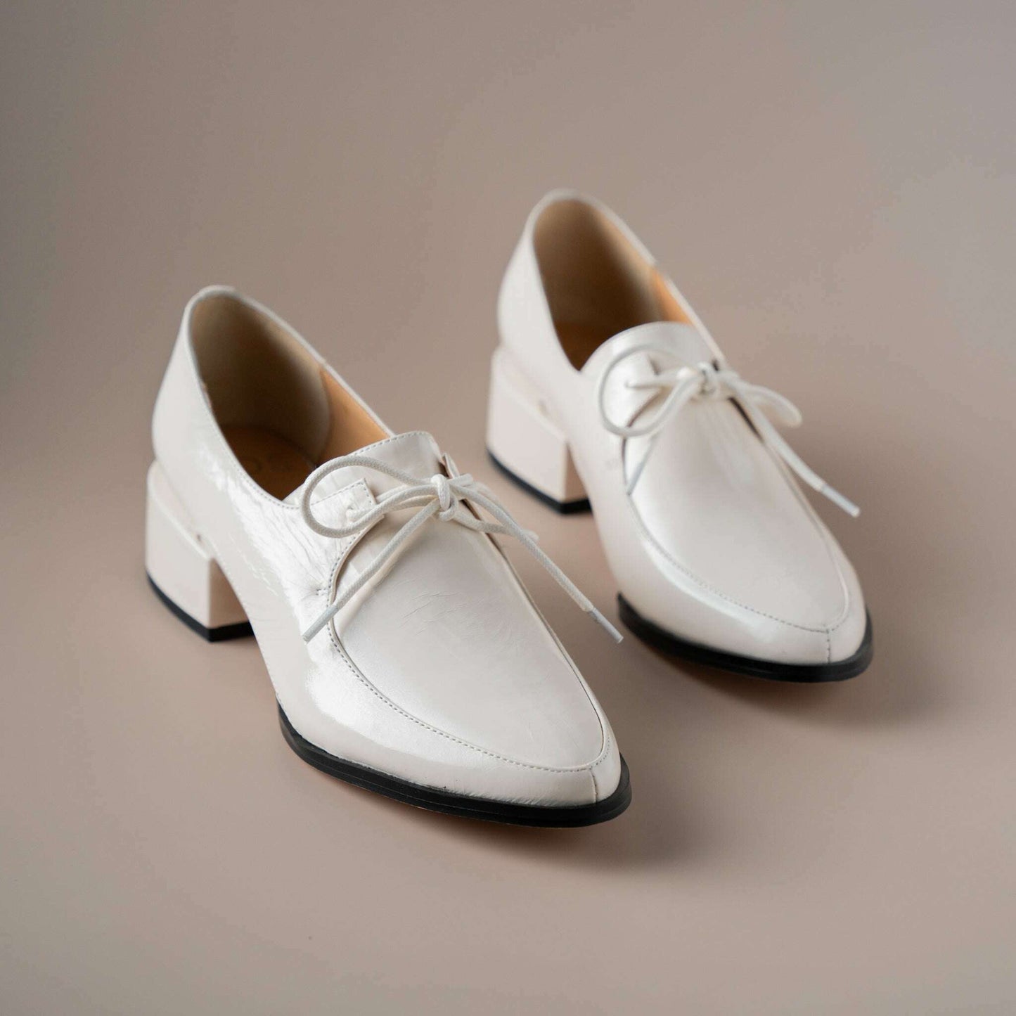 EOS - Casi - Oxford Low Heel - Black & Ivory Patent, Loafers, EOS MELBOURNE, Plum Bottom