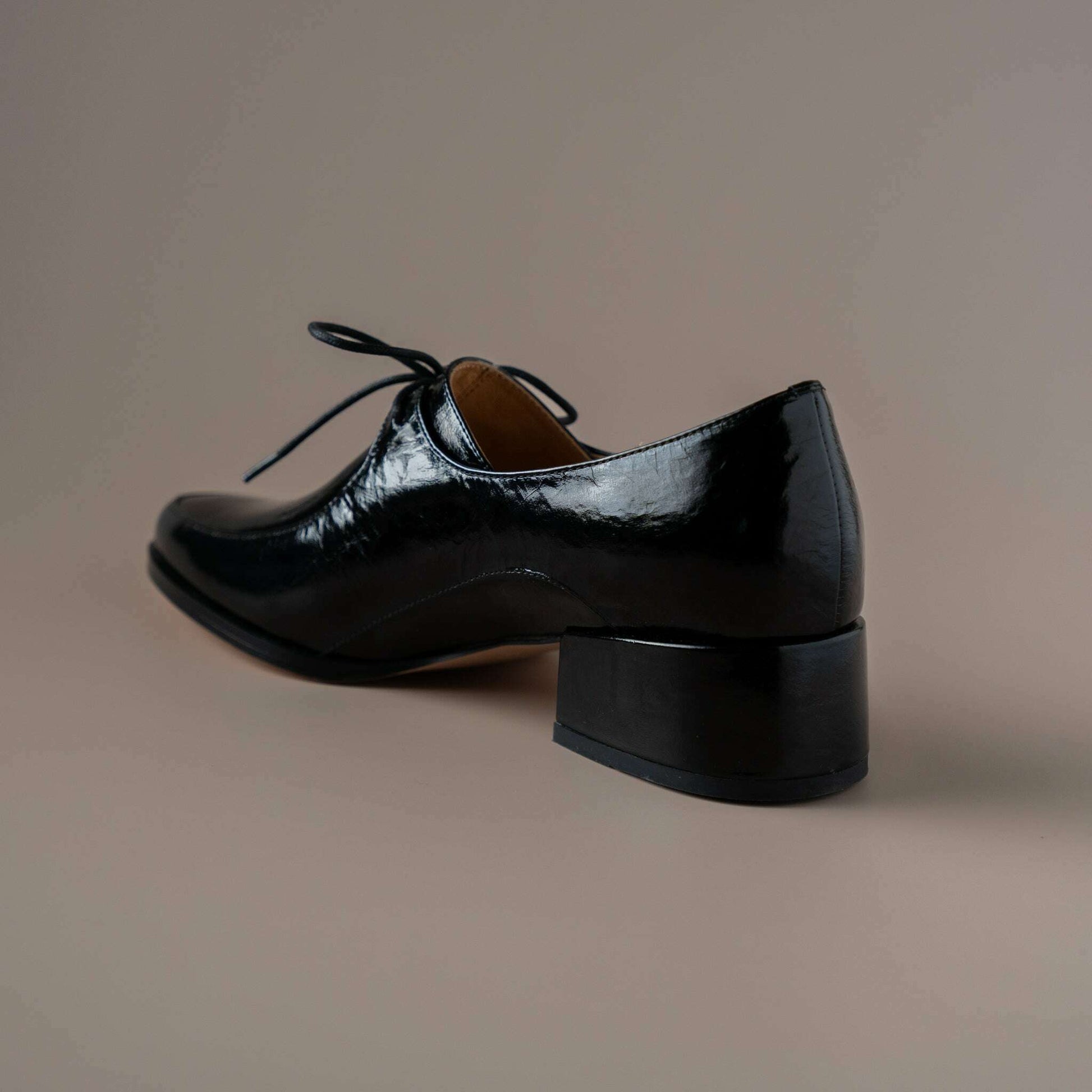 EOS - Casi - Oxford Low Heel - Black & Ivory Patent, Loafers, EOS MELBOURNE, Plum Bottom