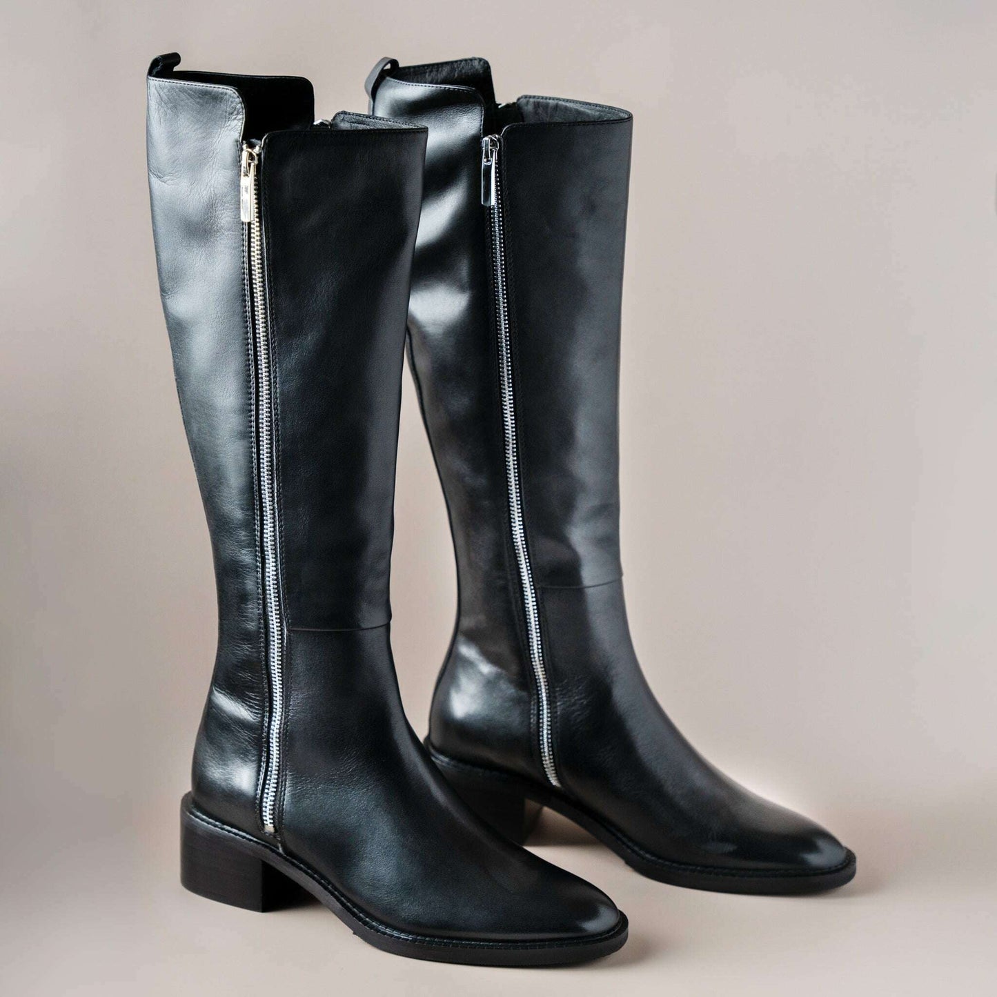 EOS - Kenzi Knee High Boot - Black Leather, Boots, EOS MELBOURNE, Plum Bottom