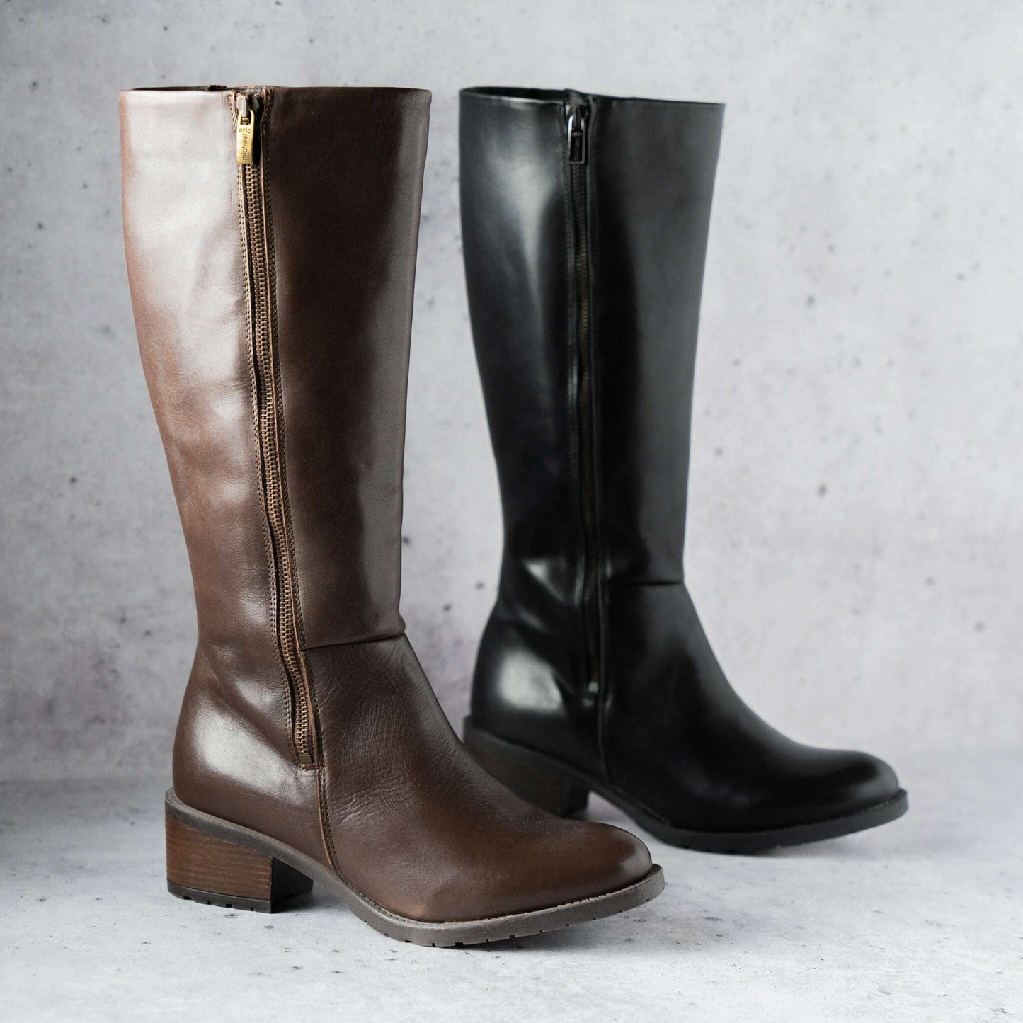 Eric Michael - Lauren Waterproof Tall Leather Boot, Boots, Eric Michael, Plum Bottom