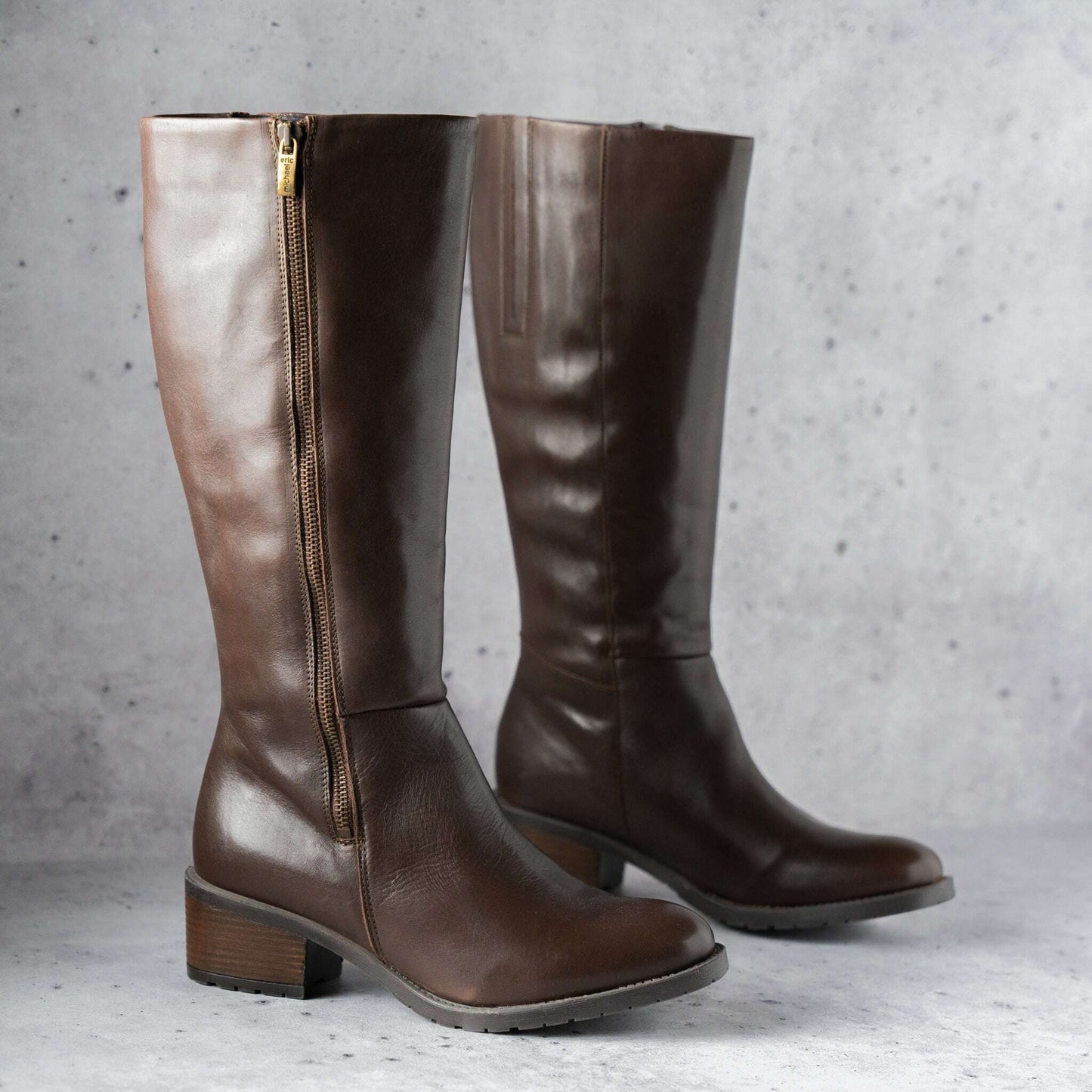 Eric Michael - Lauren Waterproof Tall Leather Boot, Boots, Eric Michael, Plum Bottom