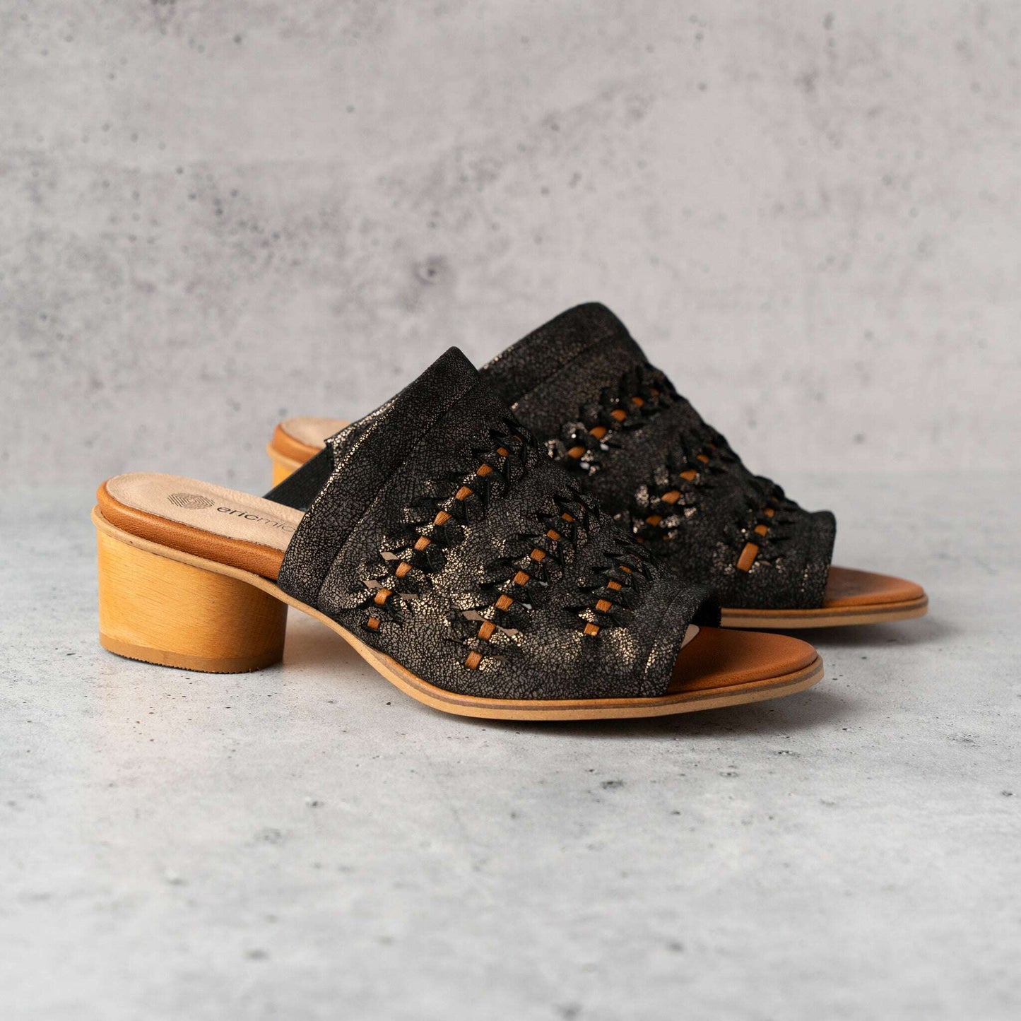 Eric Michael - Lisbon - Crackle Leather, Sandals, Eric Michael, Plum Bottom