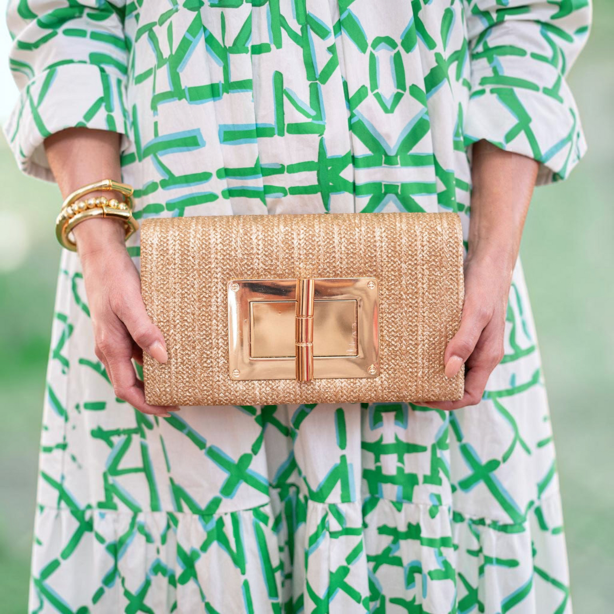 [Lisi Lerch - Gold Lillian Straw Clutch - WS], [Handbag], [Lisi Lerch], [Plum Bottom].