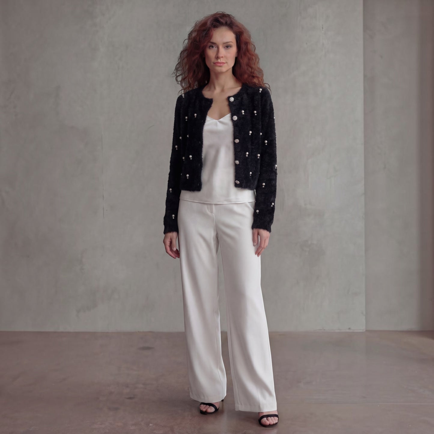 [Ellyndale - Fluffy Diamonds&Pearls Bolero - Black: Black / O/S], [], [Ellyndale], [Plum Bottom].
