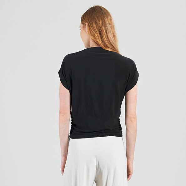 CLARA SUNWOO T224 Side Ruched Boat Neck Top