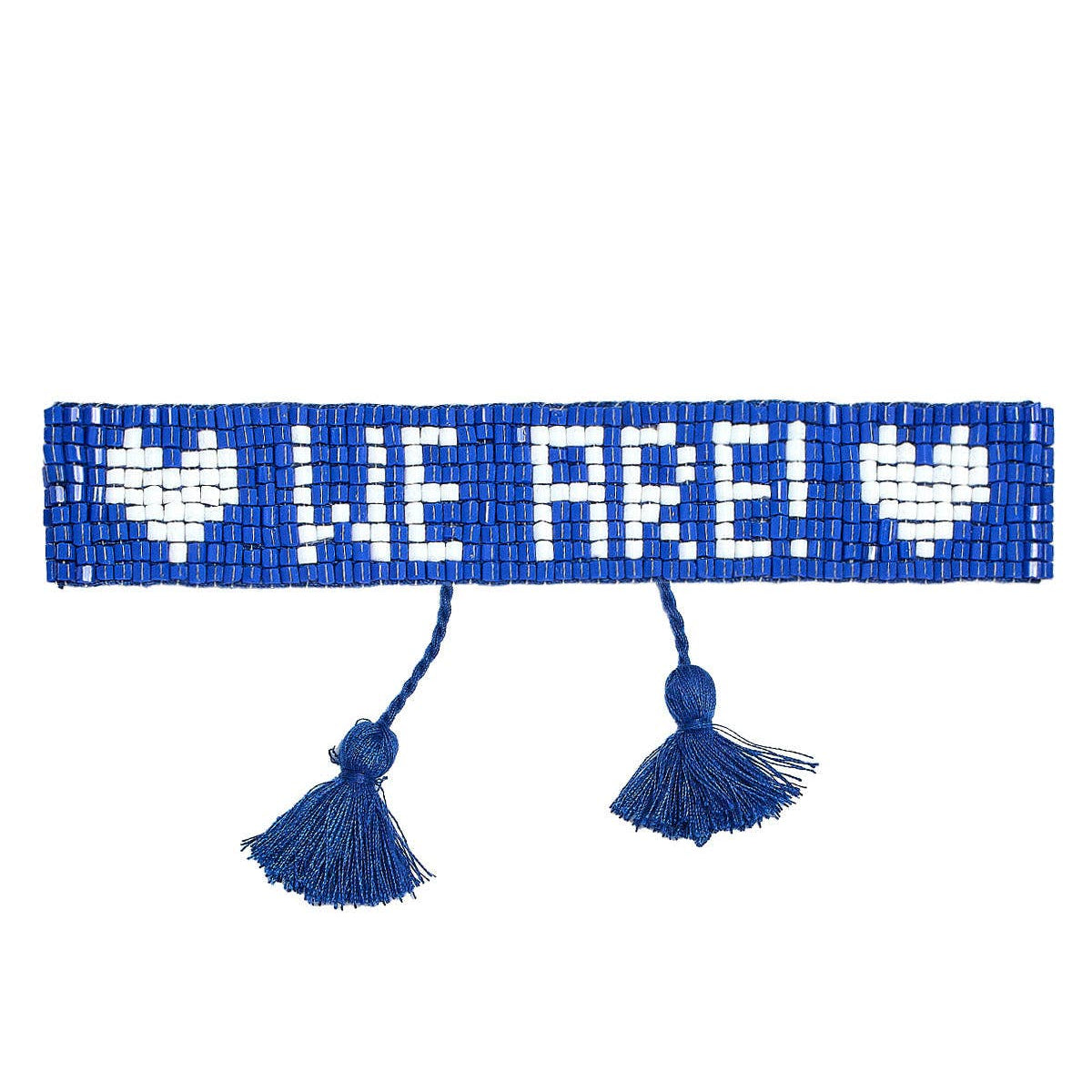 [Lisi Lerch - Shiny PSU We Are - Flat Adjustable Beaded Tassel Bracelet - WS: Narrow], [Bracelets], [Lisi Lerch], [Plum Bottom].