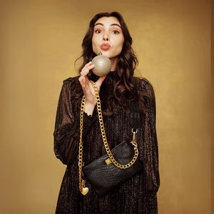 THINK ROYLN - FAME - Black Python Leather