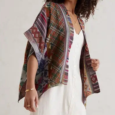 Saachi - Floral Geo Poncho - Multi