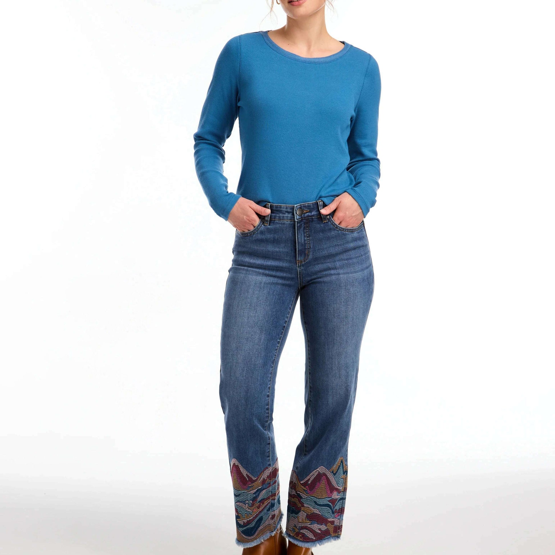 FDJ - Christina Straight Leg Denim, Pants, FRENCH DRESSING JEANS, Plum Bottom