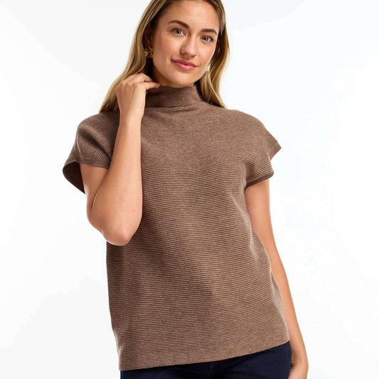 FDJ - RIBBED MOCK Sweater - Taupe, Sweaters, FRENCH DRESSING JEANS, Plum Bottom