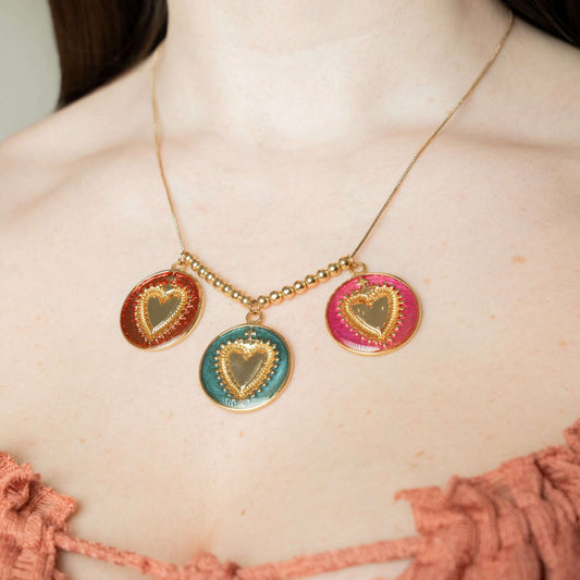 FENIX - Hearts Necklace, ACCESSORIES, FENIX by Dayana Vargas, Plum Bottom