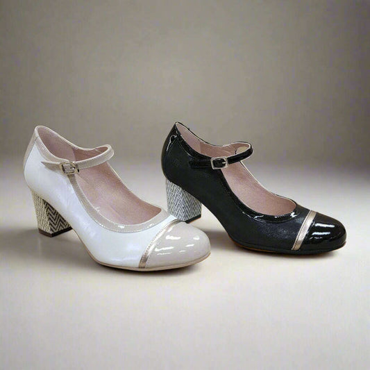 FLUCHOS - Rodin D9092 in Black & Crema, Pumps, FLUCHOS, Plum Bottom