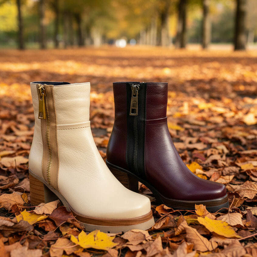 FLUCHOS D9413 Heeled Boot, Boots, FLUCHOS, Plum Bottom