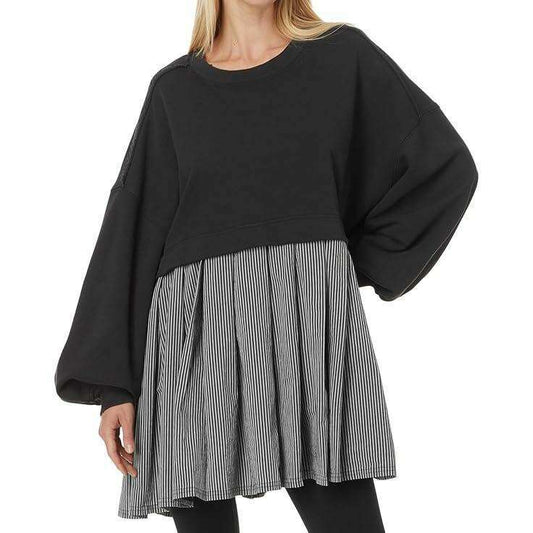 FREE PEOPLE - Eleanor Sweatshirt - Black/Gray, Dresses, Free People, Plum Bottom