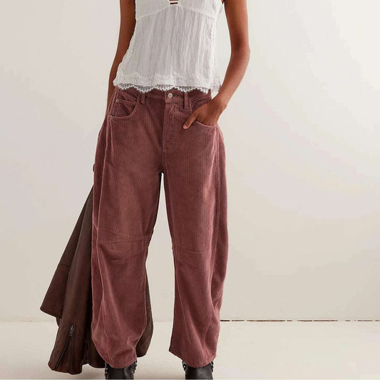 FREE PEOPLE - Good Luck Cord - Whitered Rose, Pants, Free People, Plum Bottom