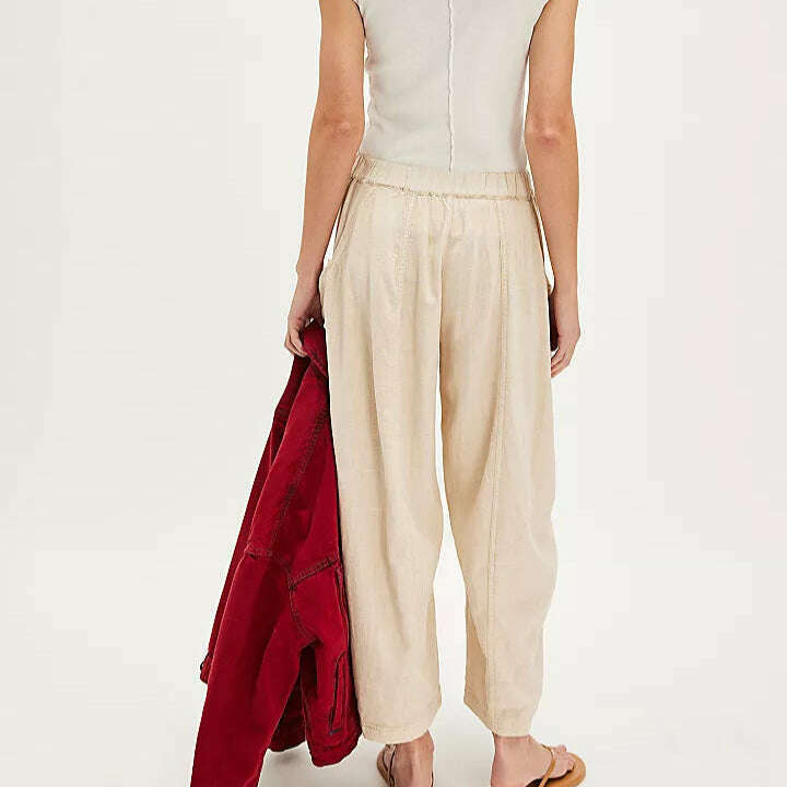 FREE PEOPLE - High Road Solid Barrel Pant - Birch, CLOTHING, Free People, Plum Bottom