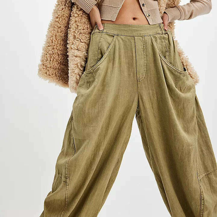 FREE PEOPLE - High Road Solid Barrel Pant - Python, CLOTHING, Free People, Plum Bottom