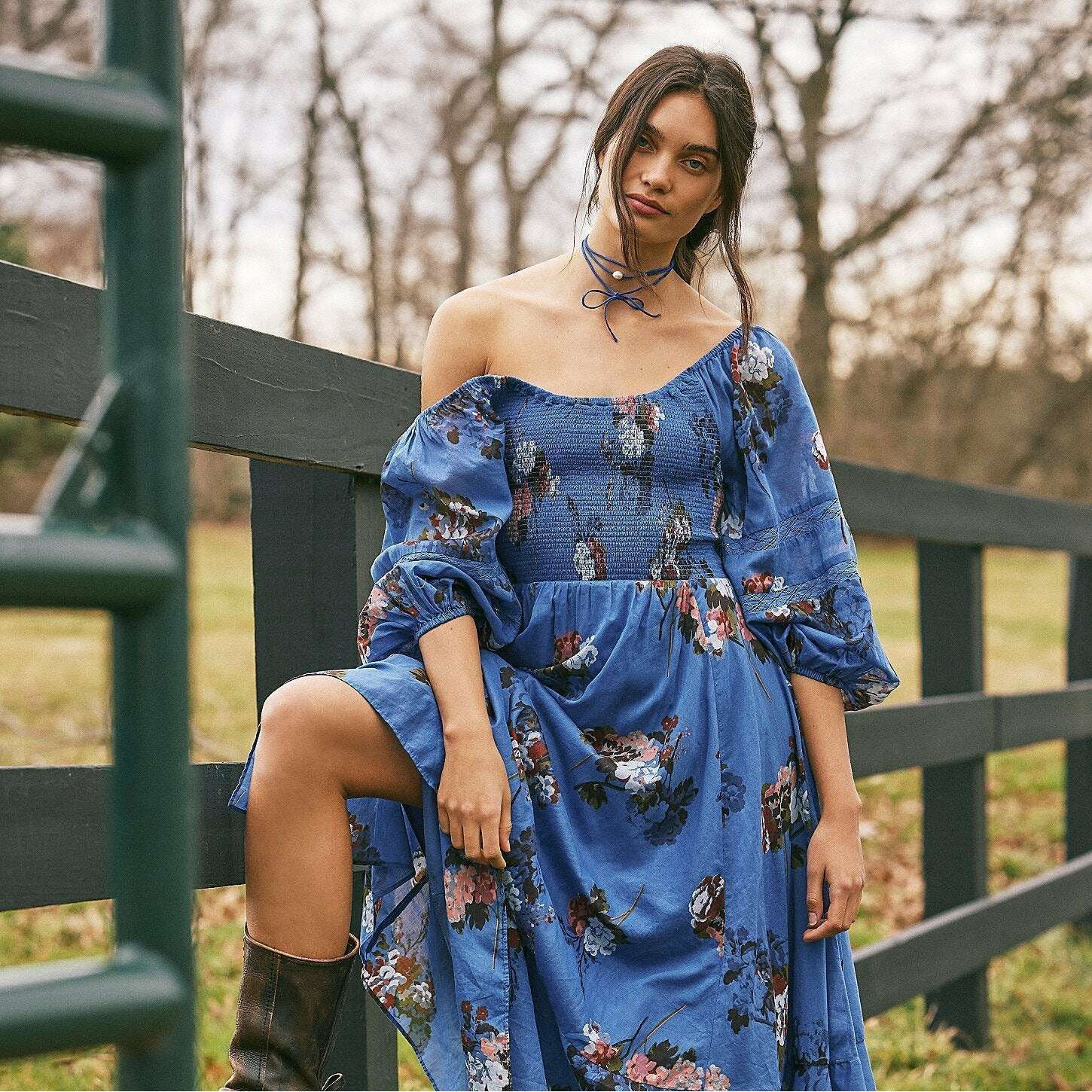 FREE PEOPLE - Morning Glory Maxi Dress - Dutch Blue, CLOTHING, Free People, Plum Bottom