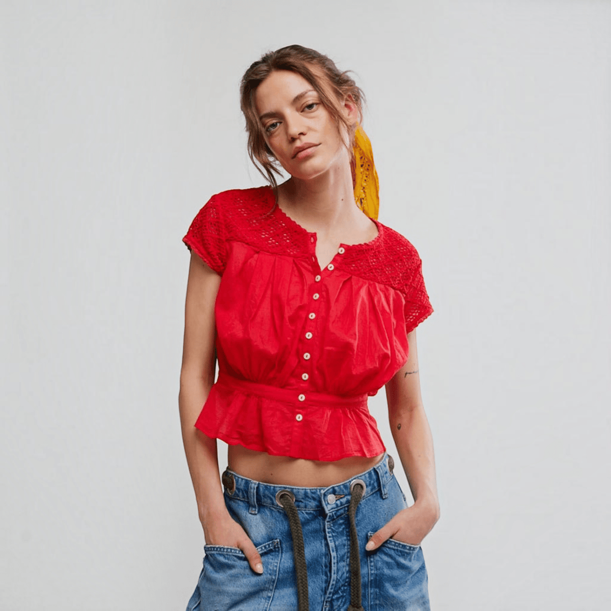 Free People Gemma Top High Risk Red, CLOTHING, Free People, Plum Bottom