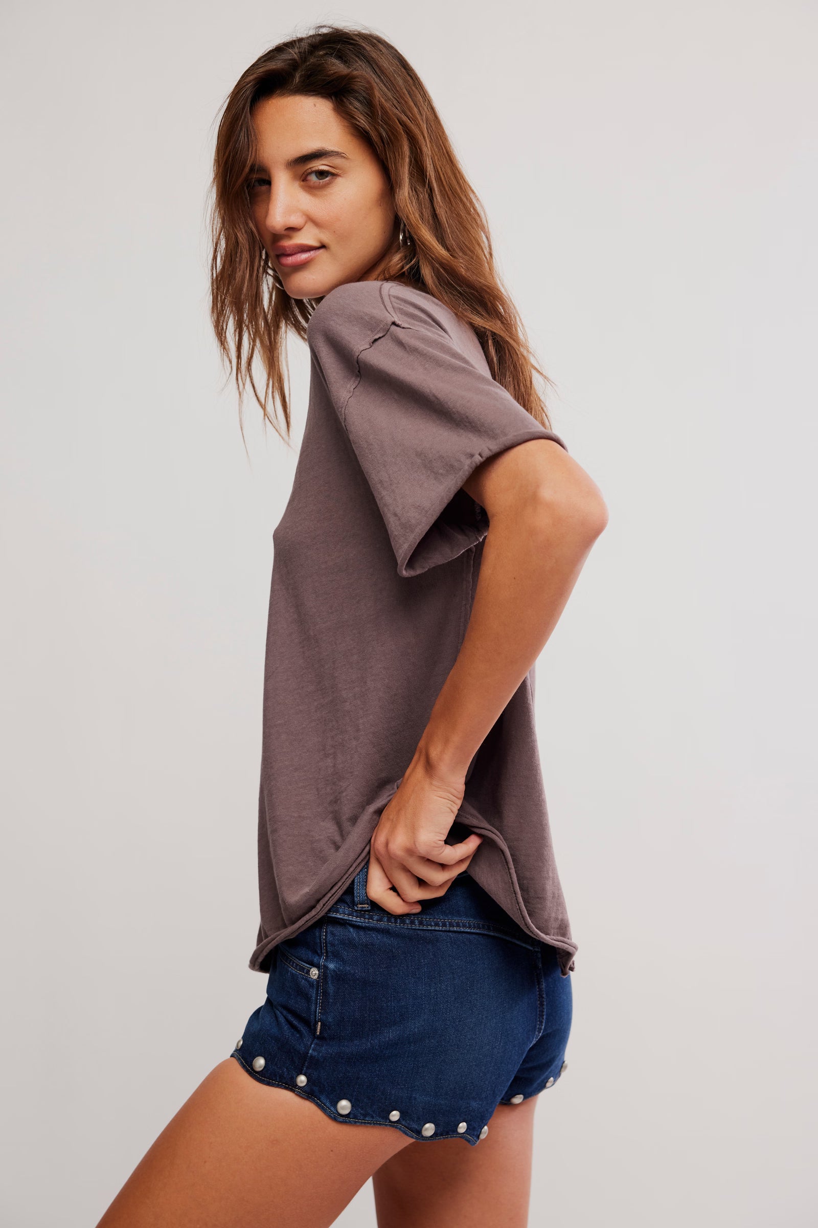 FREE PEOPLE Nina Tee, CLOTHING, Free People, Plum Bottom