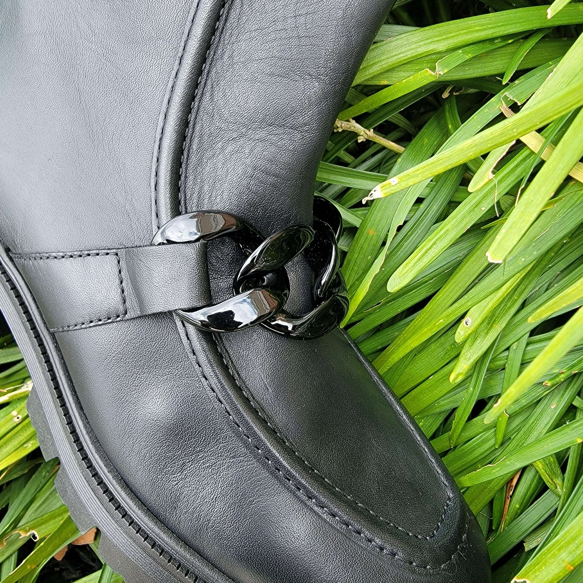 GABOR - 32.814.57 - Black Leather Boot, SHOES, Gabor, Plum Bottom