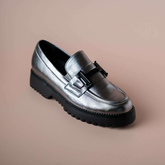 Gabor - 52.452.89 Loafer in Silver, Loafers, Gabor, Plum Bottom