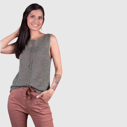 Gigi Moda - Strato Tank: Olive, CLOTHING, Gigi Moda, Plum Bottom