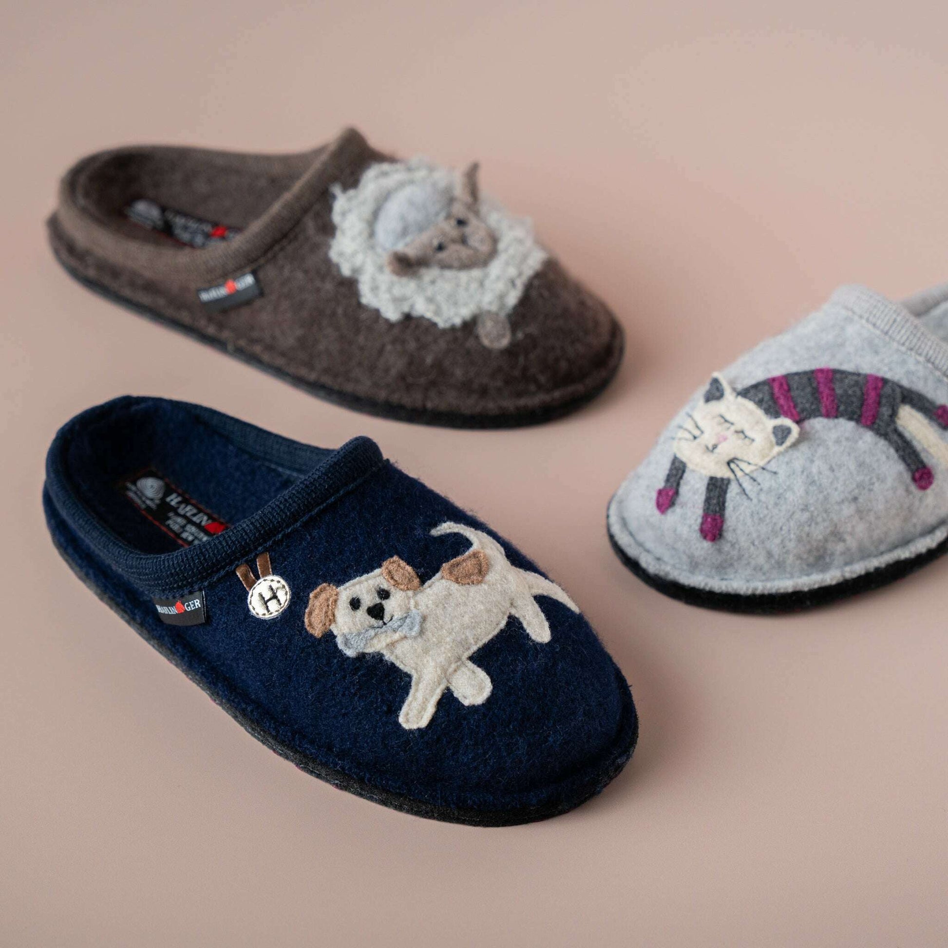 Haflinger - Fido - Navy, Slippers, Haflinger, Plum Bottom