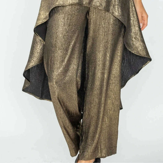 IC COLLECTION - Flowy Pant - Black/Gold, Pants, IC COLLECTION, Plum Bottom