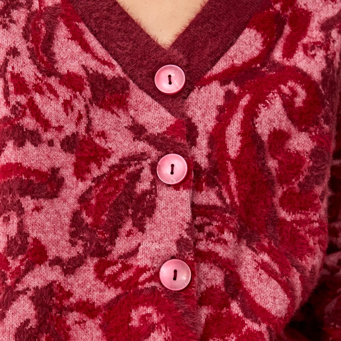 TRIBAL Wear 2 Ways Jacquard Cardi Pink Frost