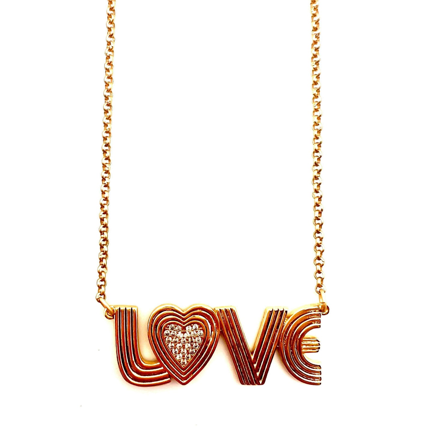 [Karli Buxton - Retro LOVE Necklace], [JEWELRY], [Karli Buxton], [Plum Bottom].