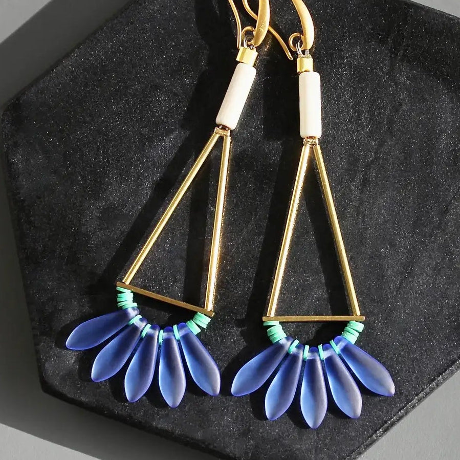 David Aubrey - COBALT & WHITE EARRINGS