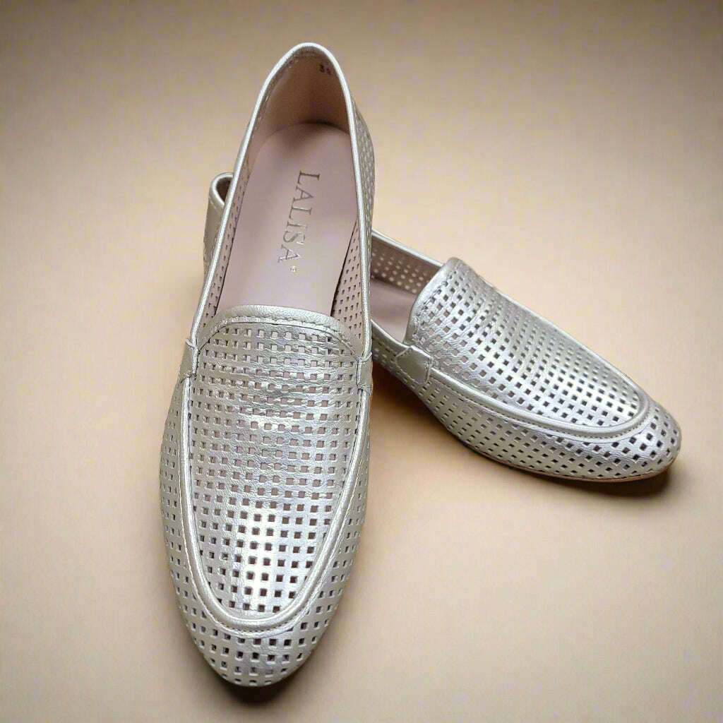 LA LISA -  Platino Perforated Loafer, Loafers, lalisa, Plum Bottom