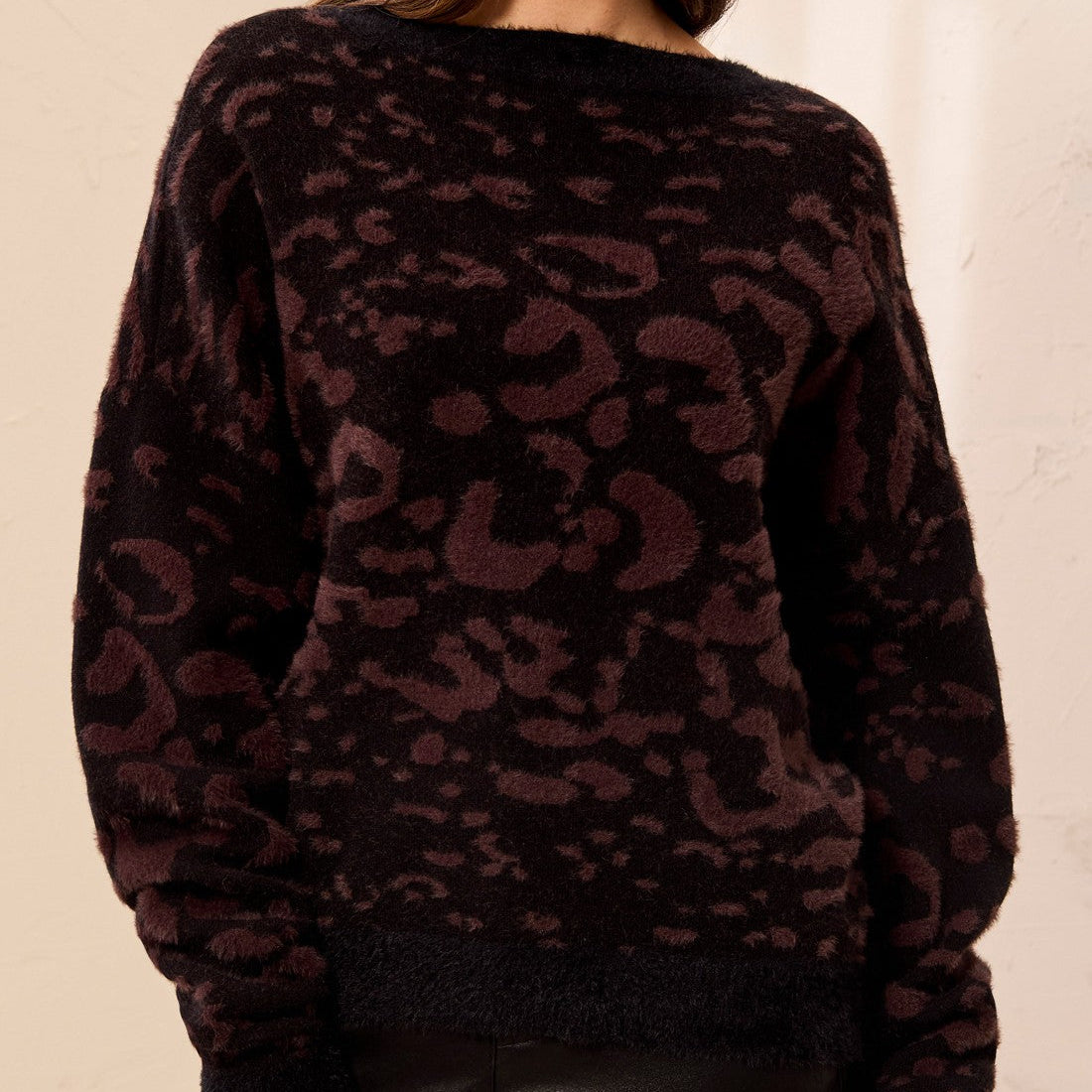 [TRIBAL Wear 2 Ways Jacquard Cardi Saddle Brown], [CLOTHING], [Tribal], [Plum Bottom].