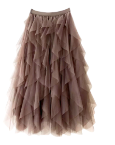 [Ellyndale - Fairy mesh Skirt (Coffee): Coffee / O/S], [Skirts], [Ellyndale], [Plum Bottom].