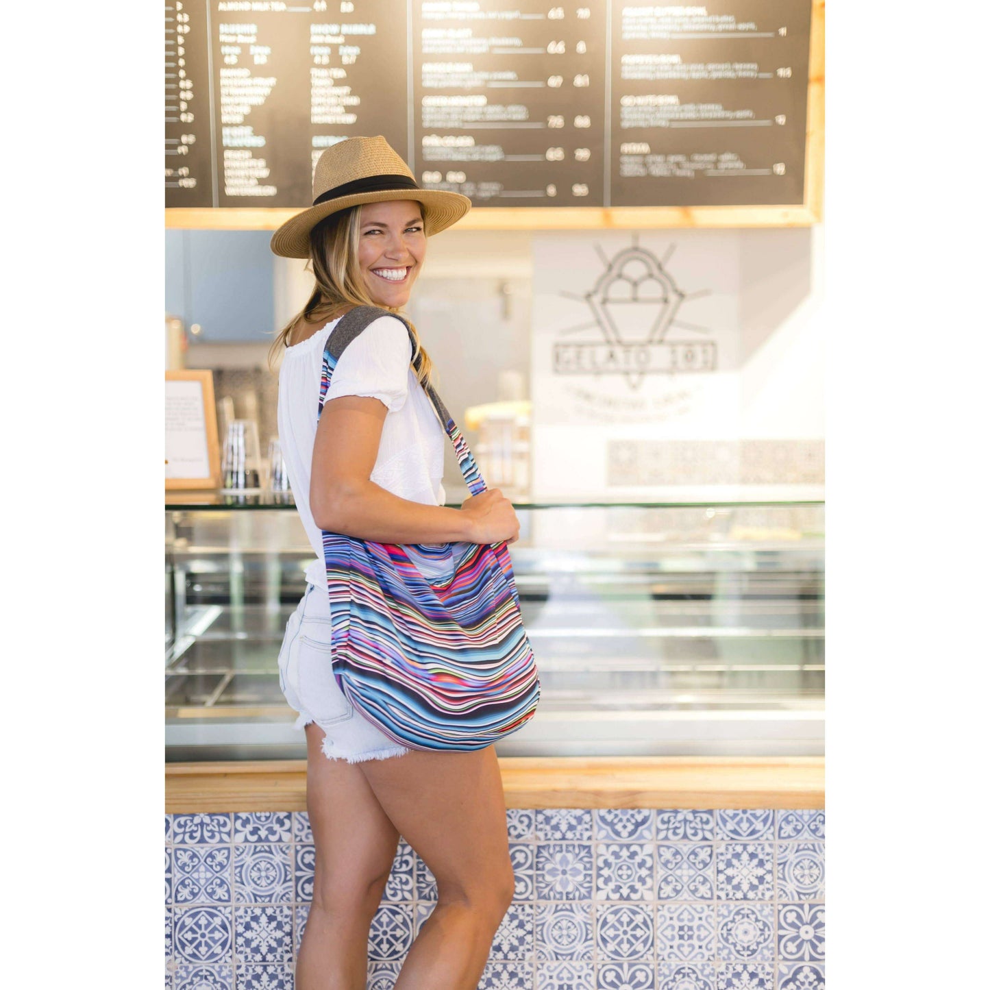[Love Bags - Stash It Tote Bag - Wavy Gravy], [], [Love Bags], [Plum Bottom].