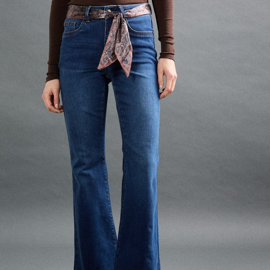 [APRICOT Lulu Scarf Belted Jeans], [Jeans], [APRICOT], [Plum Bottom].