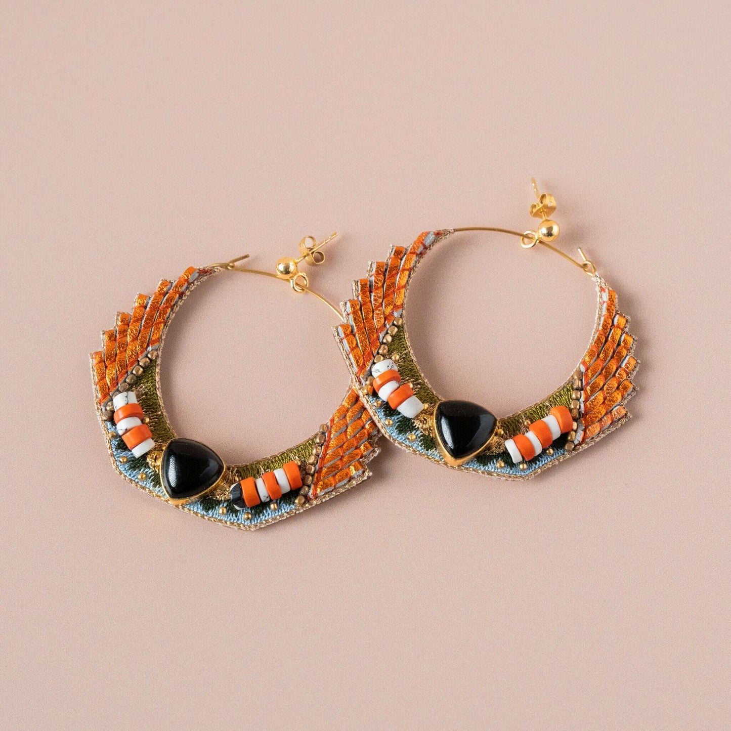 NAHUA - Cheri Hoop - Orange Metallic, ACCESSORIES, NAHUA, Plum Bottom